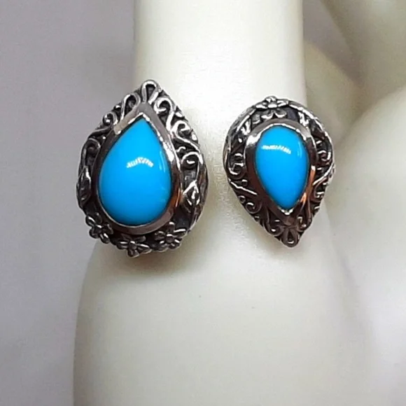 Samuel B Sleeping Beauty Turquoise Bypass Ring - Picture 2 of 3